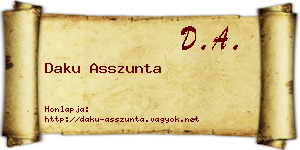 Daku Asszunta névjegykártya